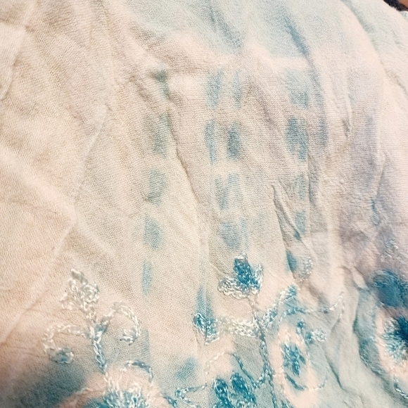 Raya Sun Blue White Tie Dye Embroidered Sleeveless Dress Toddler 4T Hawaiian EUC - Picture 3 of 7